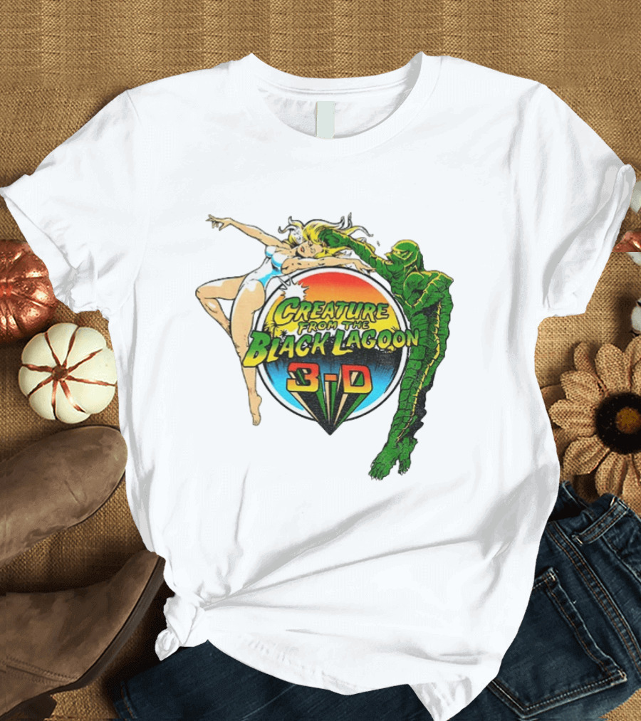 Creature From The Black Lagoon 3 D Gill Man Cartoon T-Shirt