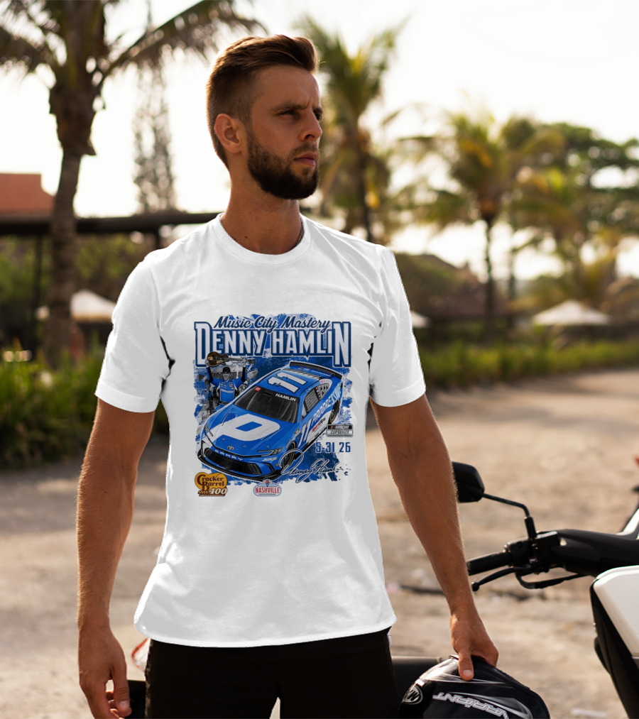 Music City Mastery Denny Hamlin Cracker Barrel 400 Nashville Superspeedway 2026 NASCAR Cup Series T-Shirt