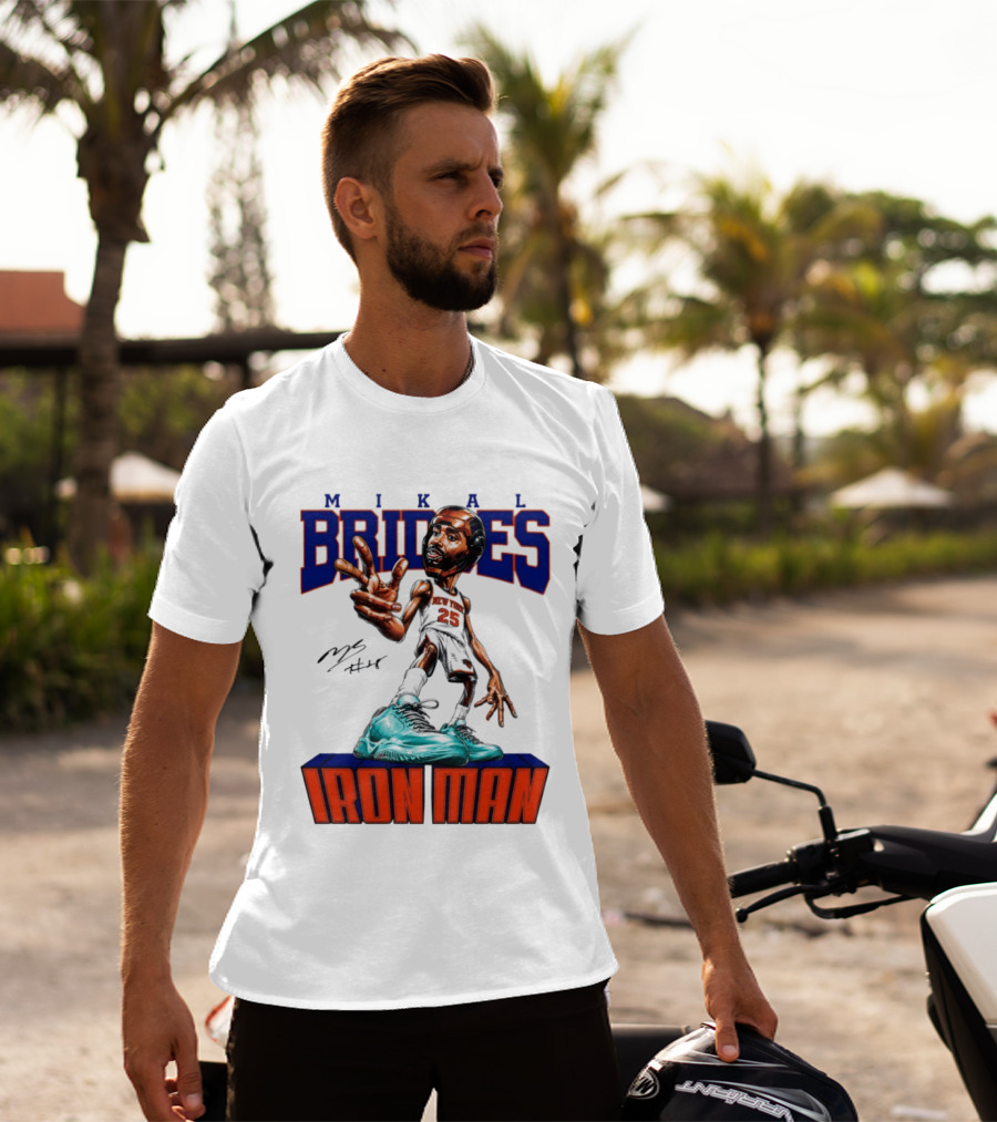 Mikal Bridges Iron Man New York Knicks NBA 2026 T-Shirt