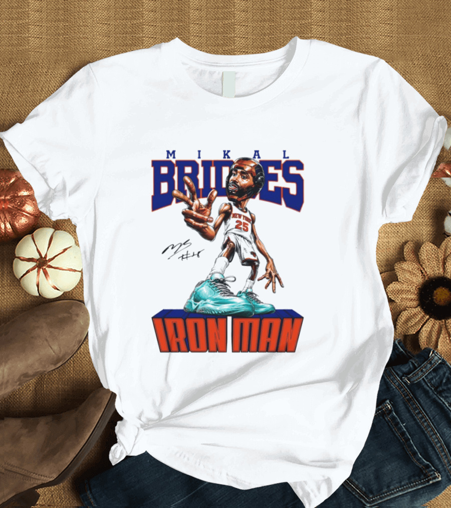 Mikal Bridges Iron Man New York Knicks NBA 2026 T-Shirt