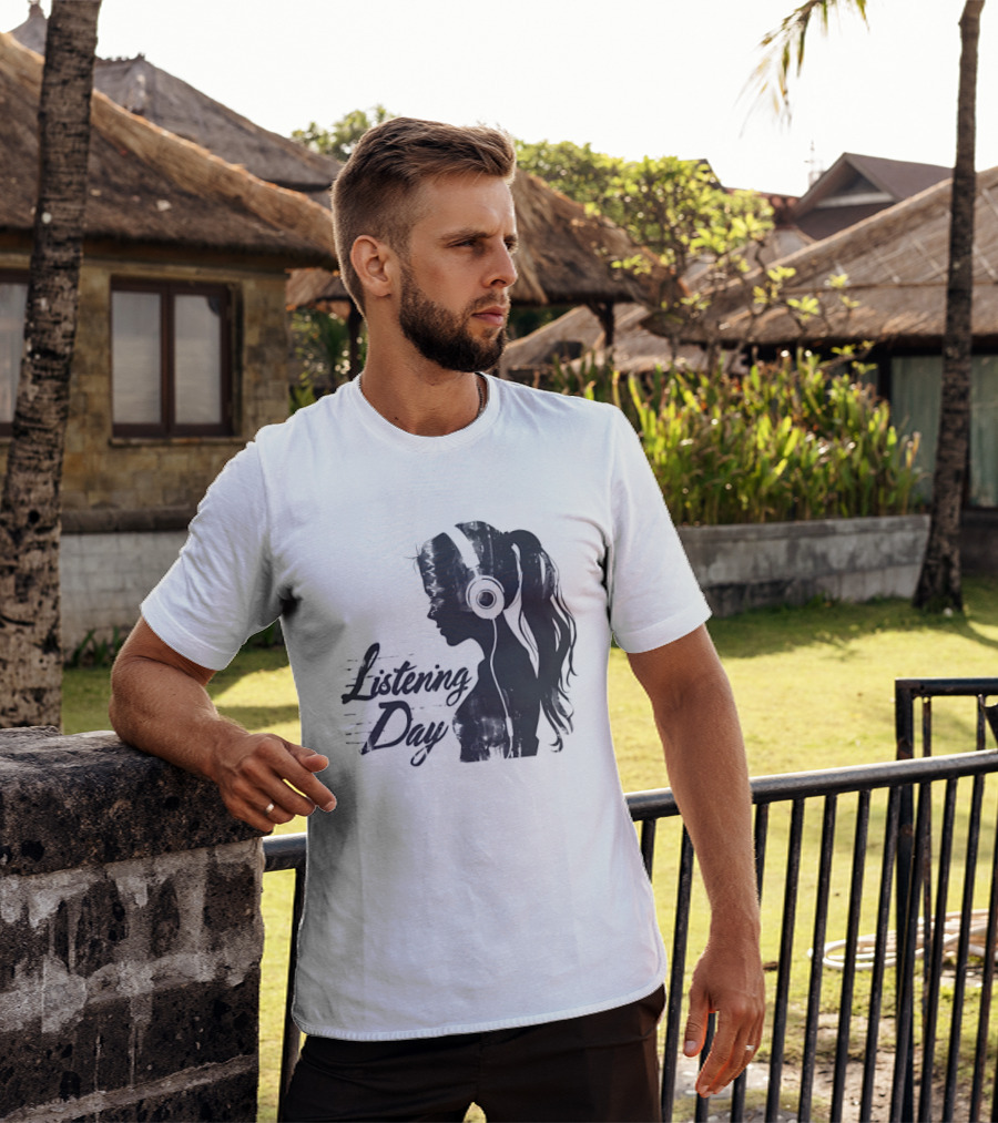 Listening Day Headphones Audio Music Concert T-Shirt