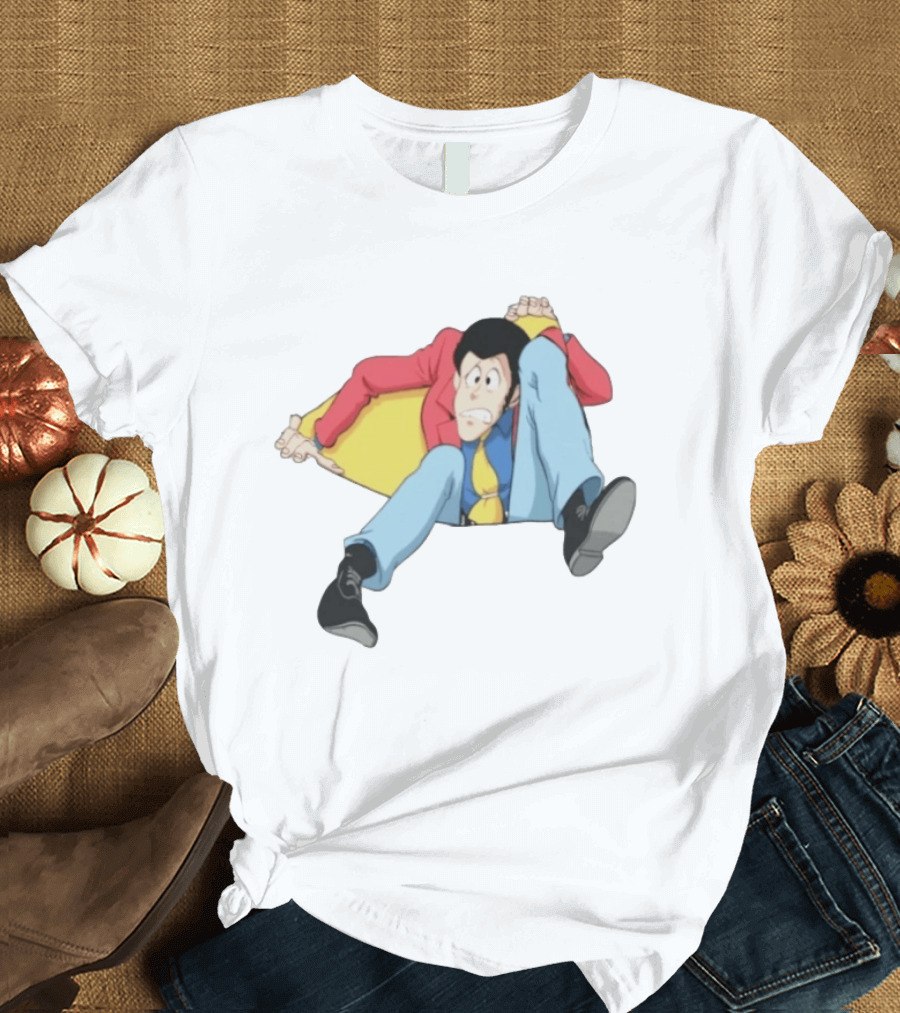 Lupin III Character In Red Jacket And Blue Pants T-Shirt
