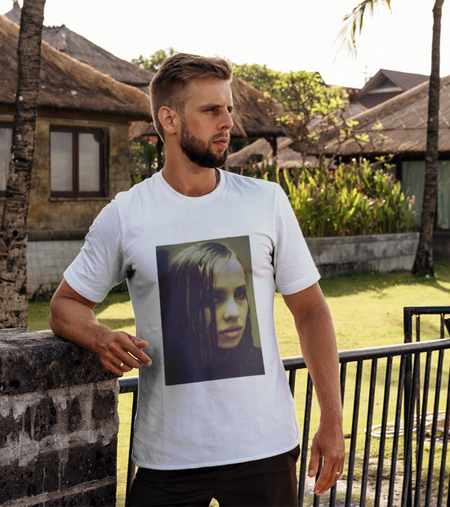 Raf Simons FW18 Christiane F Wet Hair Portrait Fashion T-Shirt