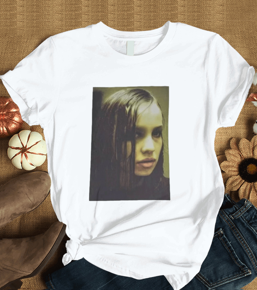 Raf Simons FW18 Christiane F Wet Hair Portrait Fashion T-Shirt