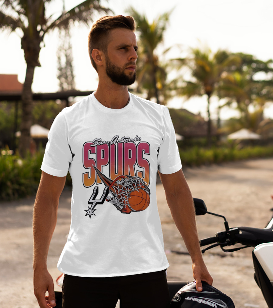 San Antonio Spurs Teal Basketball Explosion T-Shirt