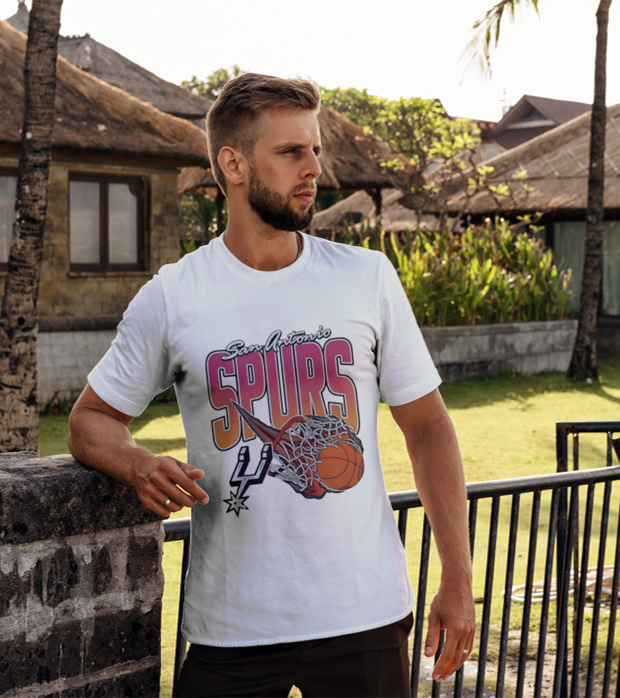 San Antonio Spurs Teal Basketball Explosion T-Shirt