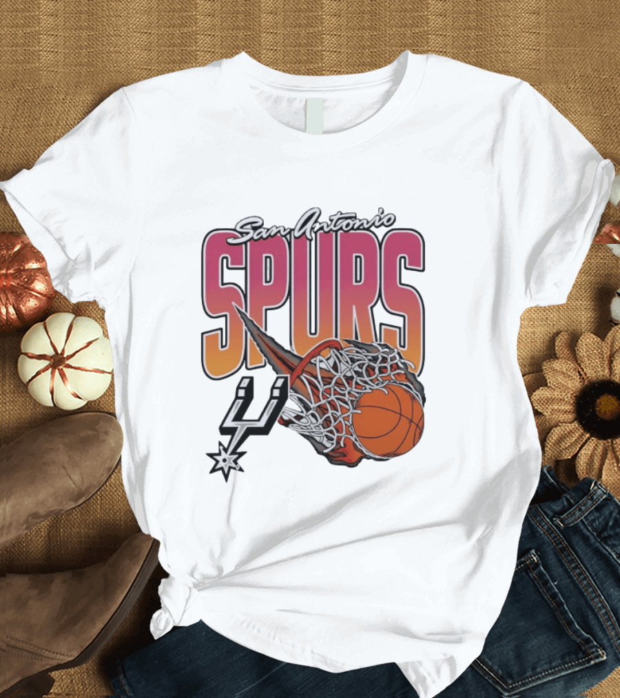 San Antonio Spurs Teal Basketball Explosion T-Shirt