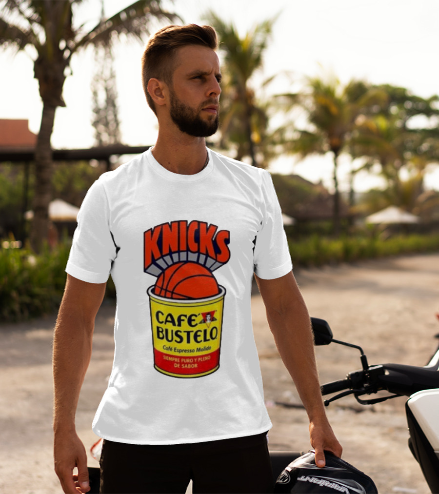 New York Knicks Cafe Bustelo Espresso Molido Basketball NBA T-Shirt
