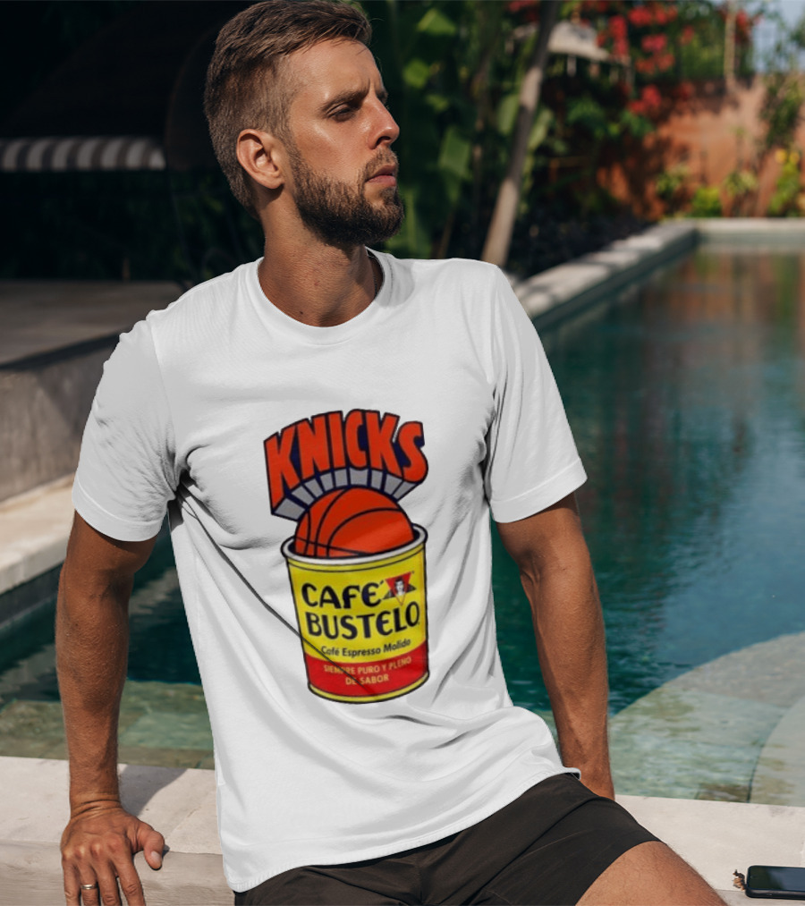 New York Knicks Cafe Bustelo Espresso Molido Basketball NBA T-Shirt