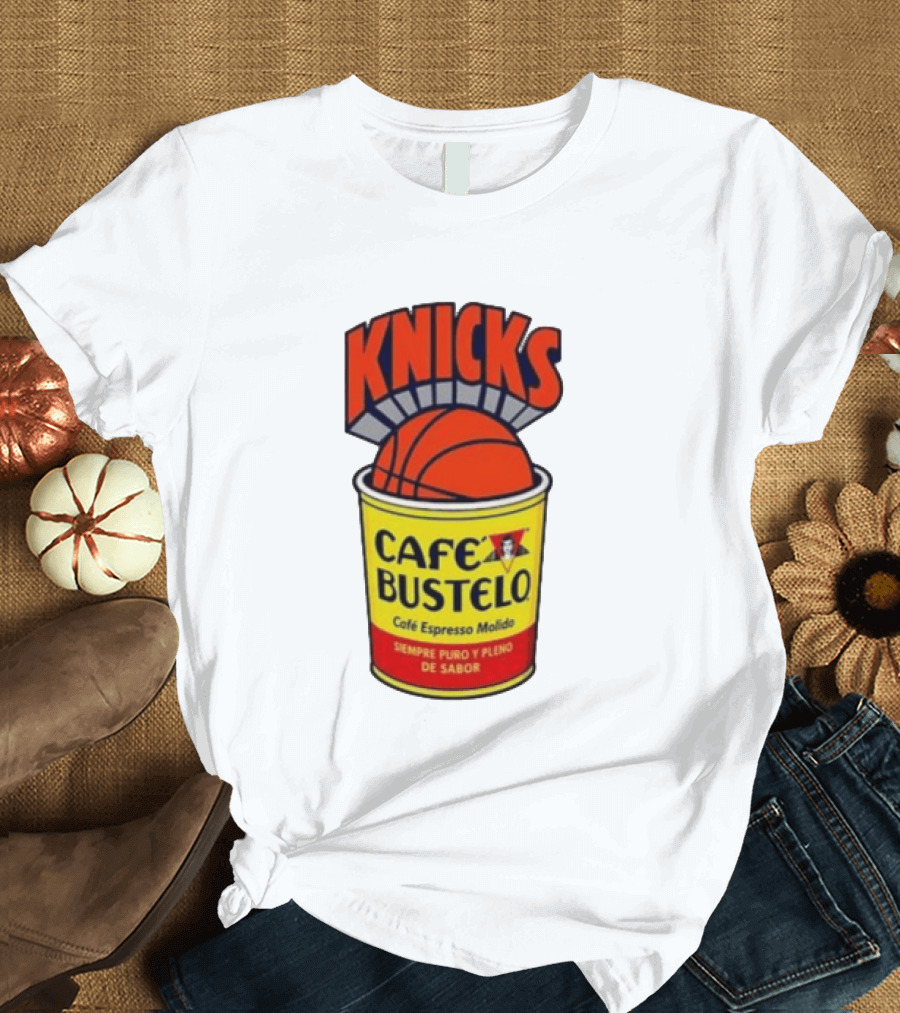 New York Knicks Cafe Bustelo Espresso Molido Basketball NBA T-Shirt