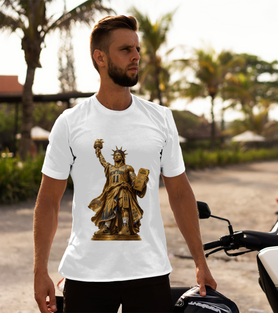 New York Knicks Jalen Brunson Statue Of Liberty Nike 11 Basketball Knicks T-Shirt