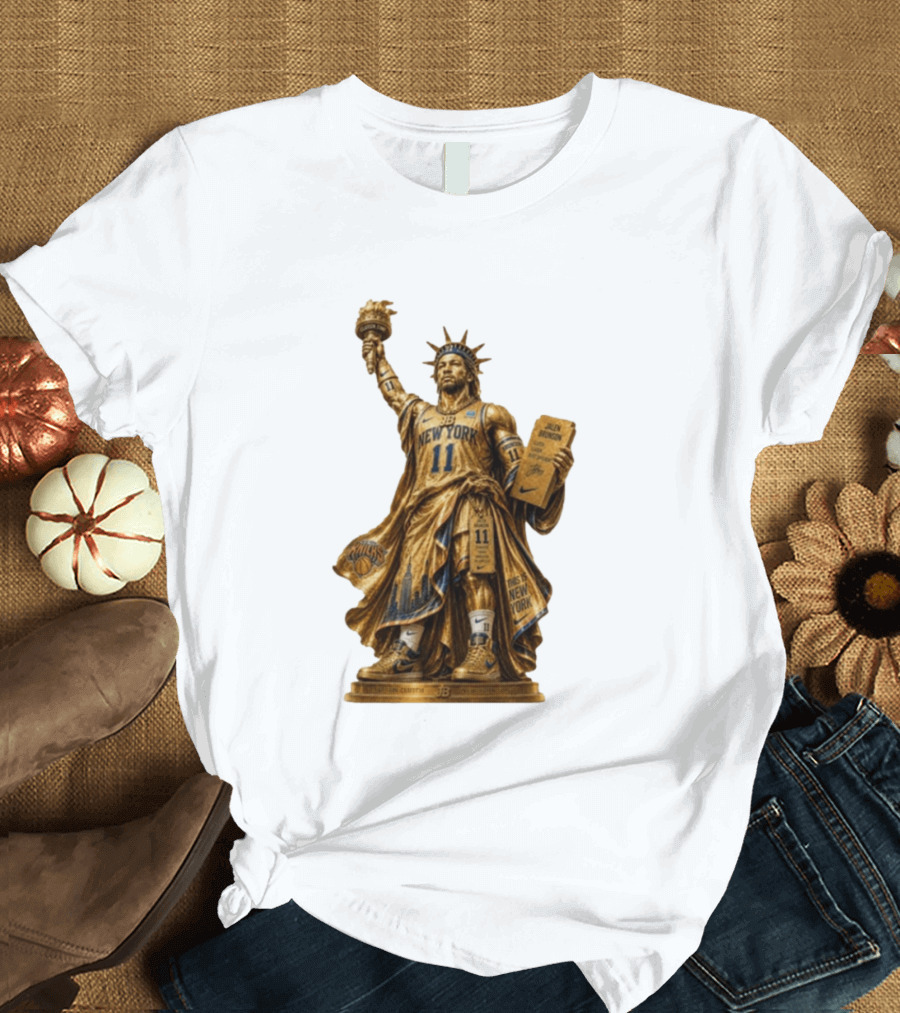 New York Knicks Jalen Brunson Statue Of Liberty Nike 11 Basketball Knicks T-Shirt