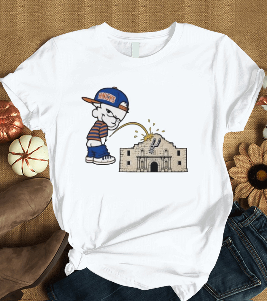 New York Knicks Pissing On San Antonio Spurs The Alamo NBA Rivalry T-Shirt