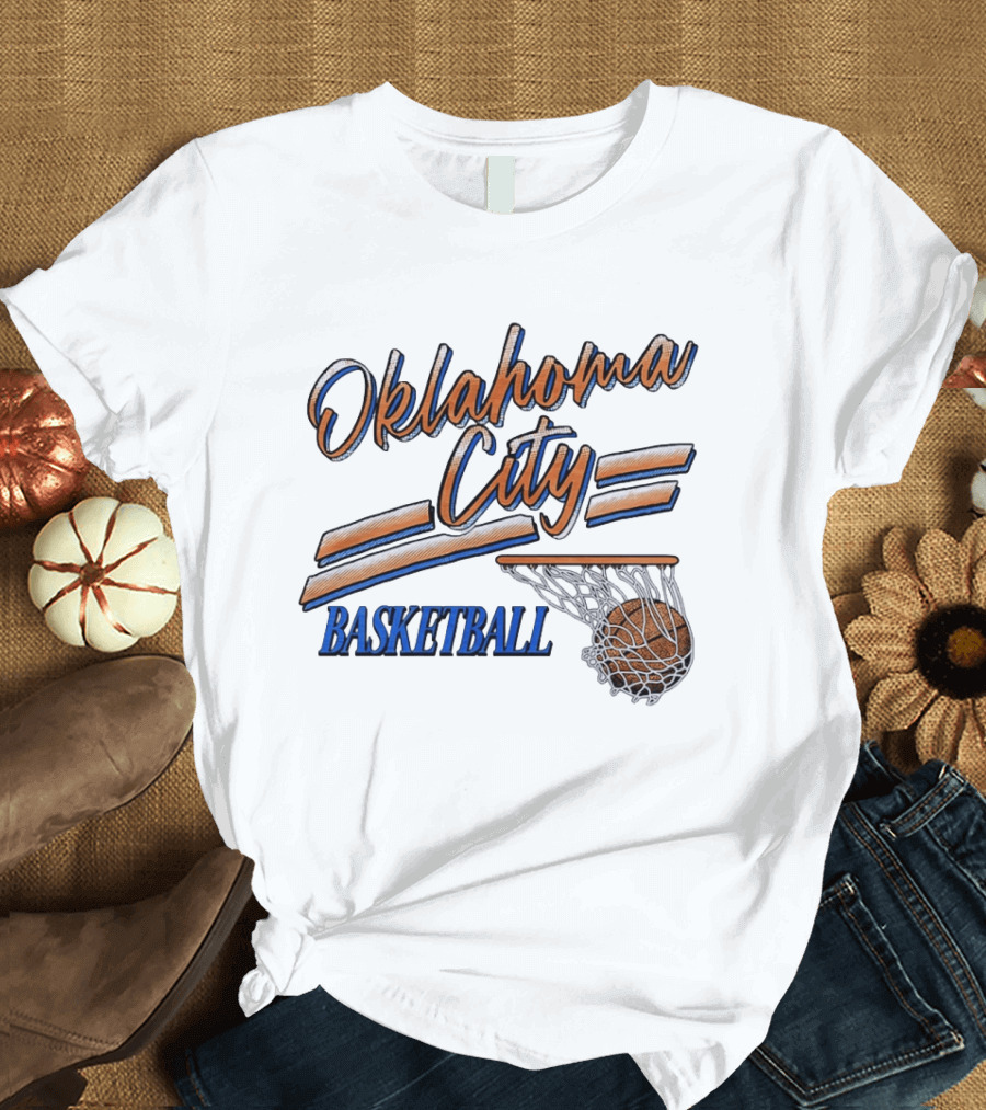 Oklahoma City Basketball Hoops And Net T-Shirt