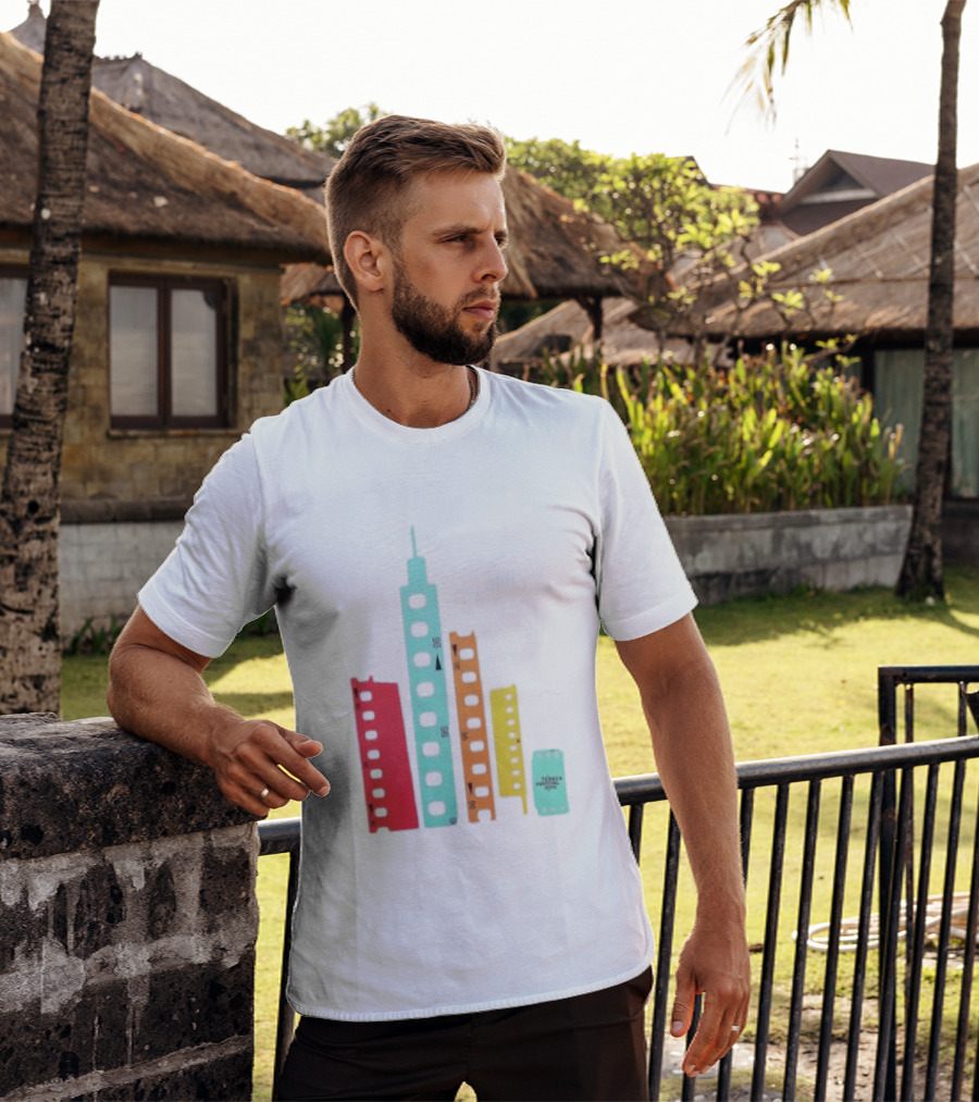 Tribeca Festival Kith 96 Film Reel Skyline New York City Architecture T-Shirt