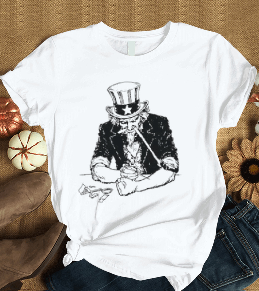 Uncle Sam Heroin Addiction Syringe Needle Dark T-Shirt