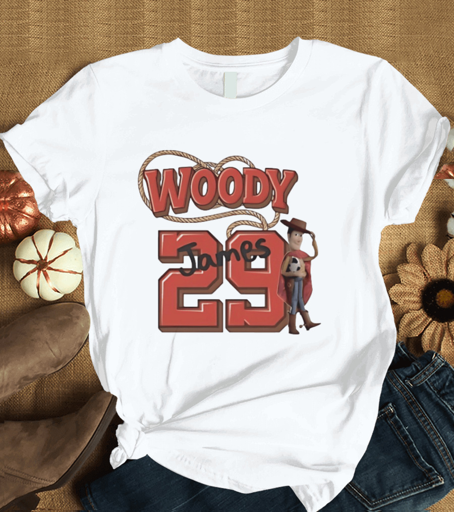 Woody James 29 Toy Story Sheriff Cowboy T-Shirt
