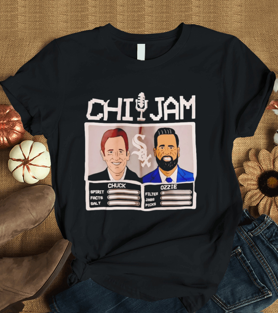 CHI JAM Chuck Garfien Ozzie Guillen Chicago White Sox Spirit Facts Salt Filter Jabs Picks T-Shirt