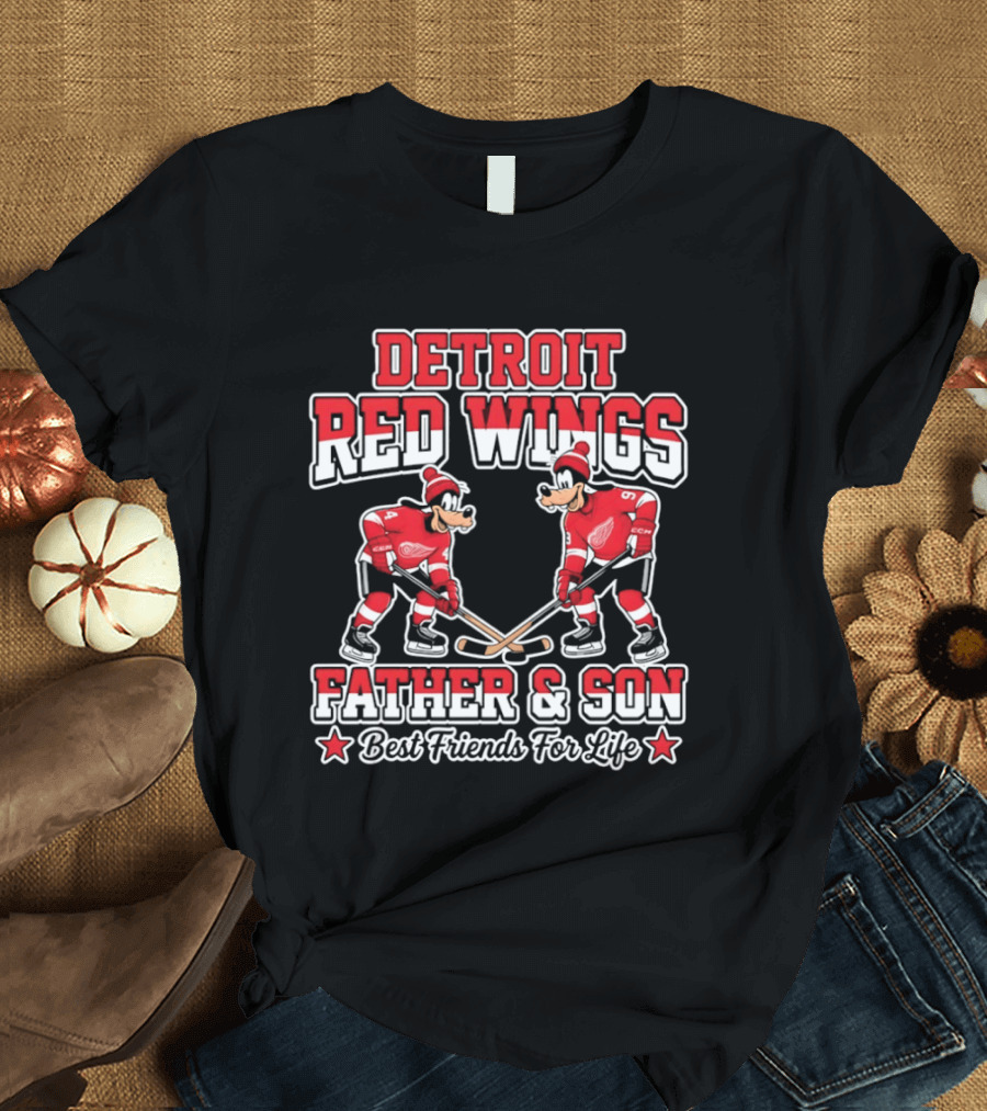 Detroit Red Wings Goofy Father Son Best Friends For Life T-Shirt