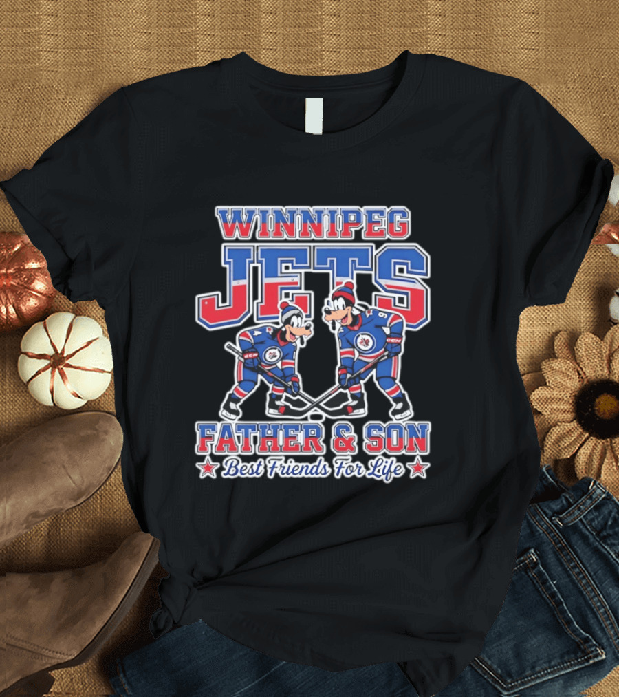 Winnipeg Jets Disney Goofy Father And Son Best Friends For Life T-Shirt