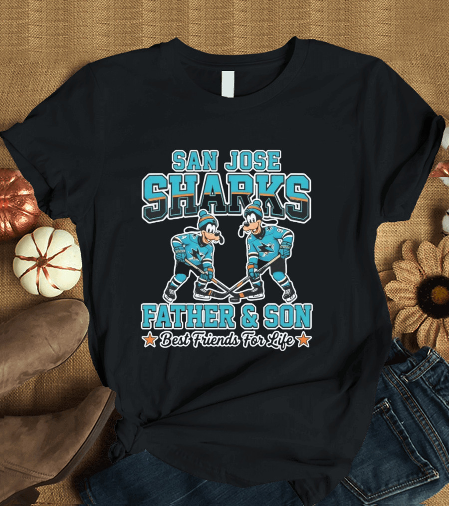 San Jose Sharks Disney Goofy Father And Son Best Friends For Life T-Shirt