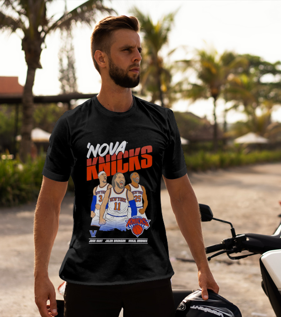 Nova Knicks Josh Hart Jalen Brunson Mikal Bridges New York NBA Basketball T-Shirt