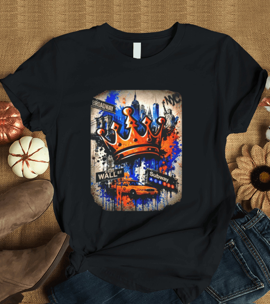 Broadway Wall St Subway NYC Crown Skyline Statue Graffiti T-Shirt