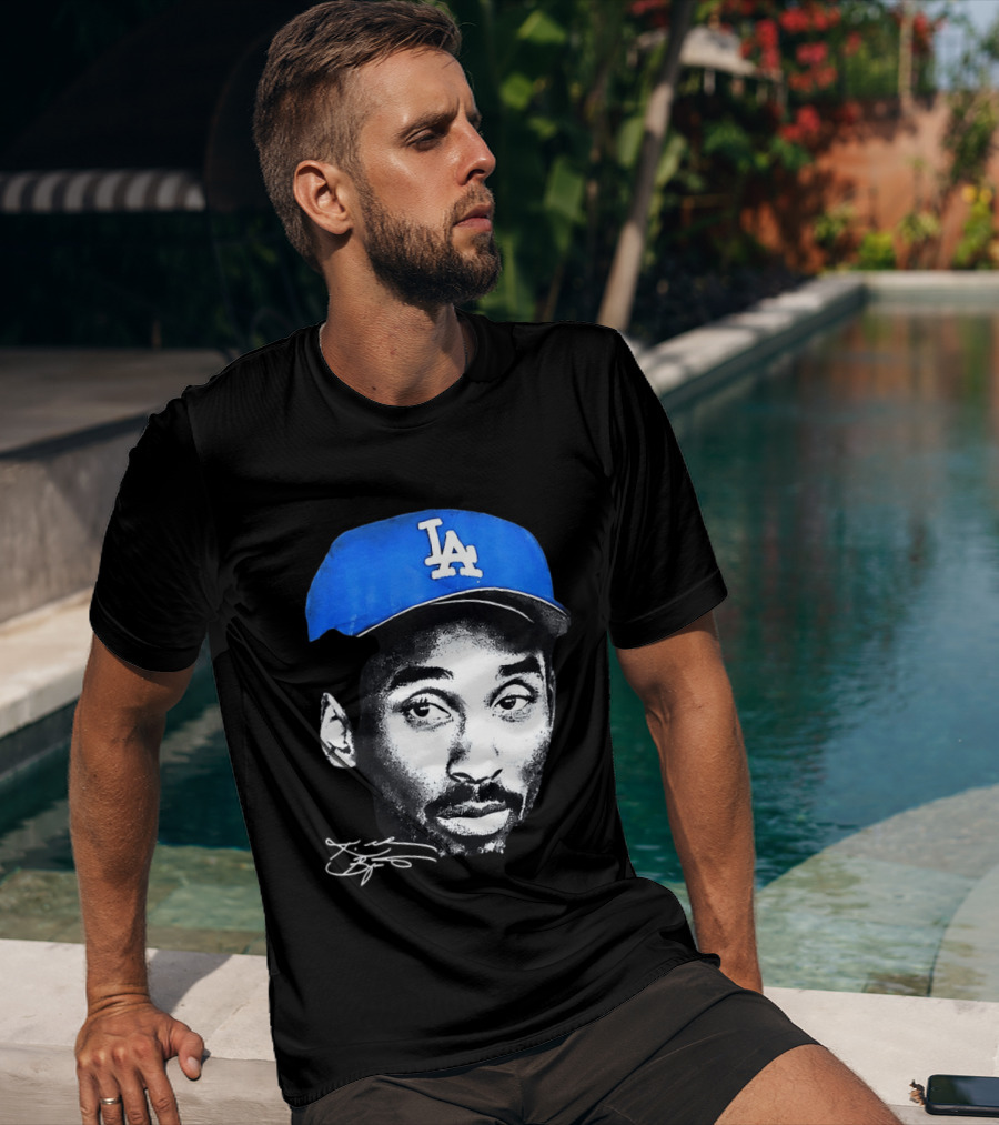 Kobe Bryant Iconic Los Angeles Dodgers LA Hat T-Shirt