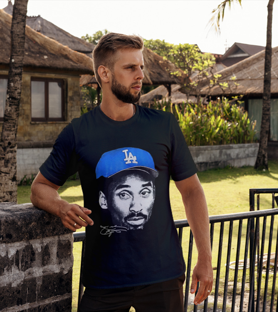 Kobe Bryant Iconic Los Angeles Dodgers LA Hat T-Shirt