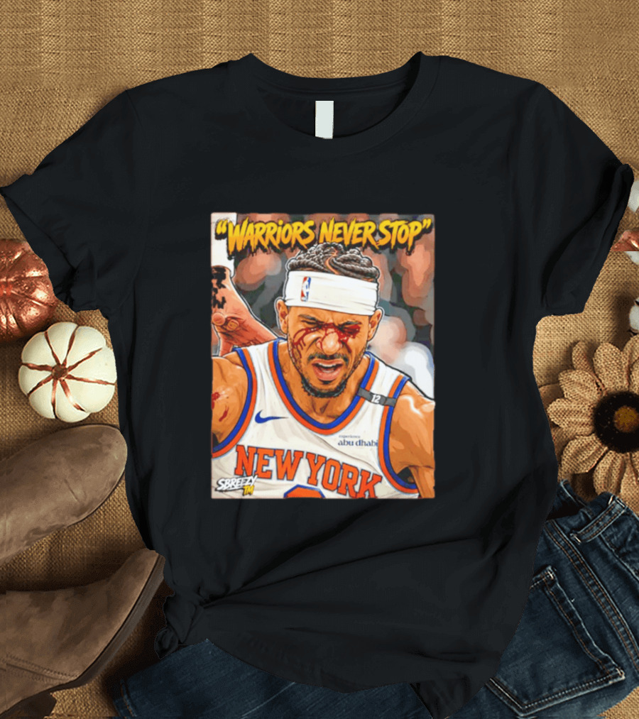 New York Knicks Josh Hart Warriors Never Stop Abu Dhabi Experience T-Shirt