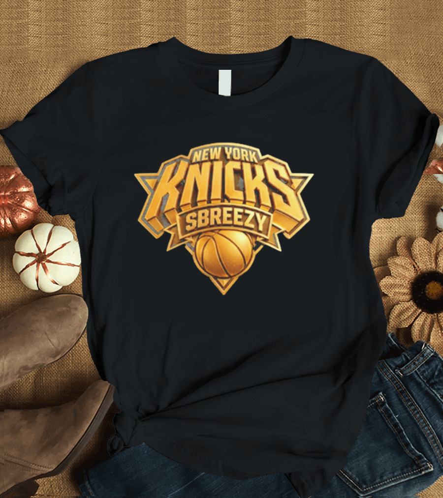 New York Knicks Sbreezy Golden Basketball T-Shirt