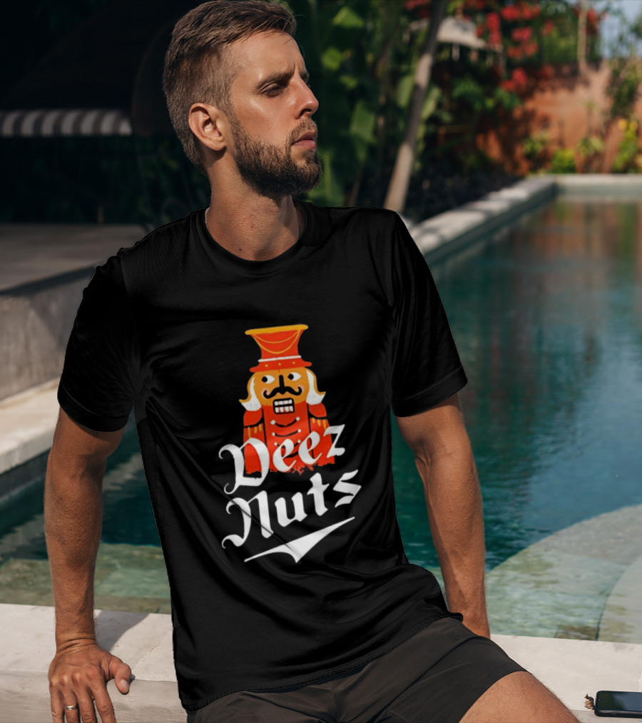 Nutcracker Deez Nuts Christmas Humor Wordplay Novelty T-Shirt