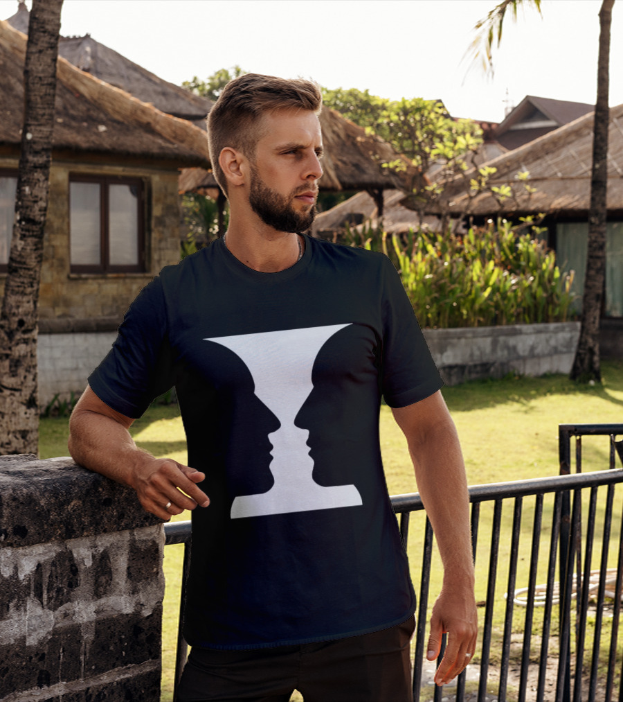 Rubin Vase Optical Illusion Cognitive Psychology Face Perception T-Shirt