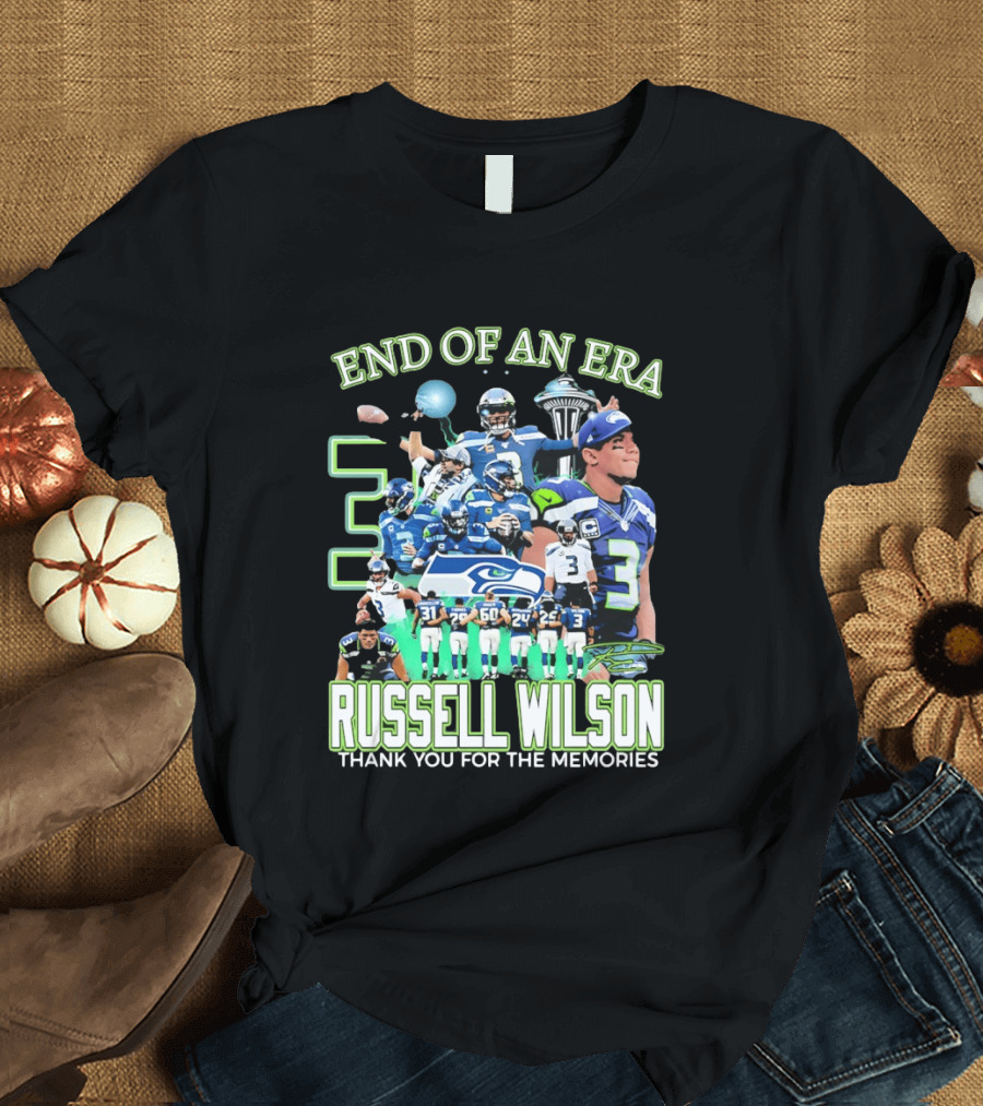 Russell Wilson Seattle Seahawks End Of An Era Thank You For The Memories T-Shirt