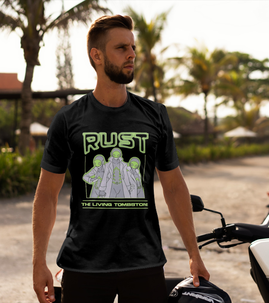 Rust The Living Tombstone Futuristic Sci Fi Characters Music Band T-Shirt