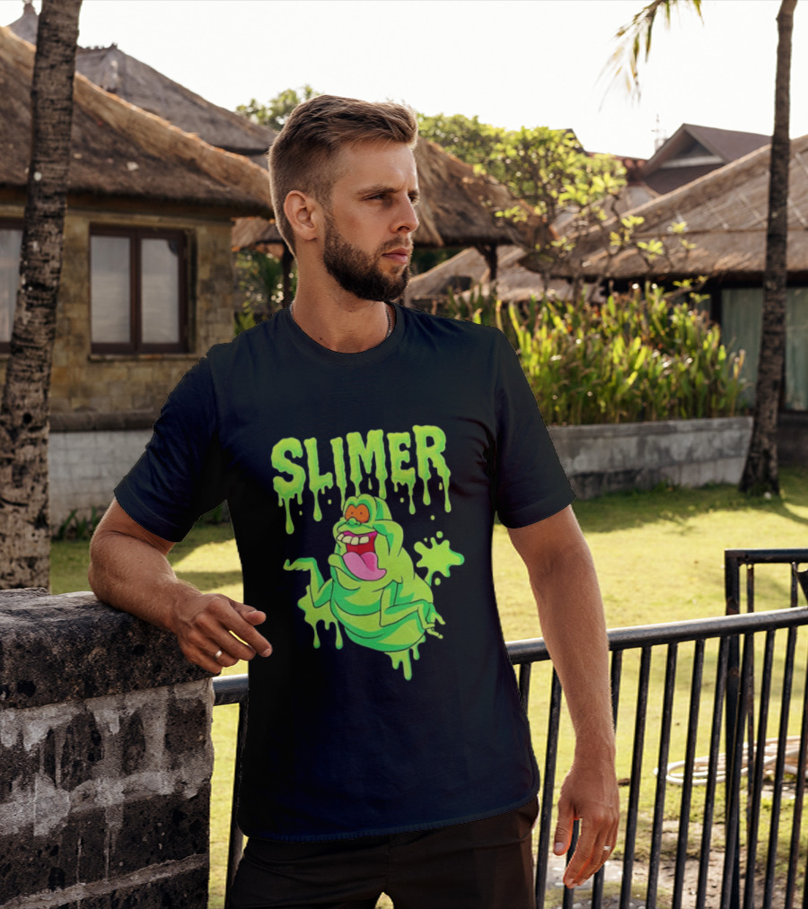 Ghostbusters Slimer Green Ectoplasm Dripping Slime T-Shirt