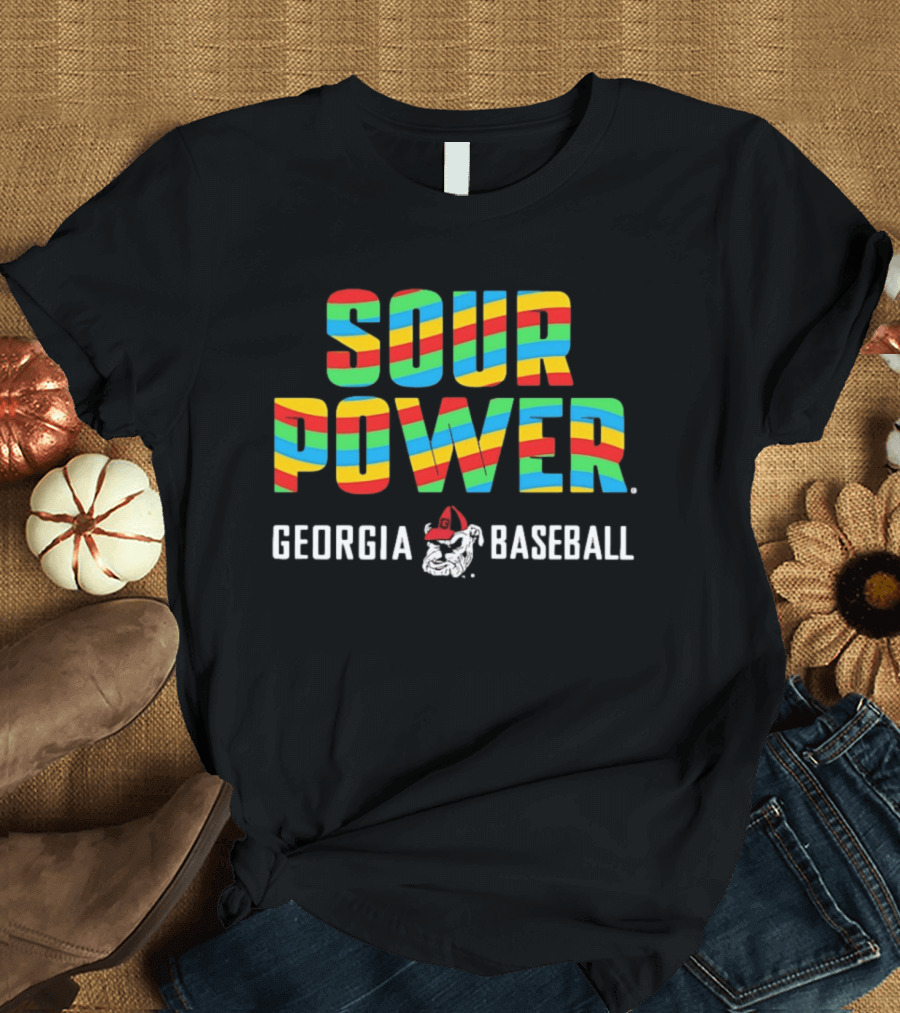 Sour Power Georgia Baseball Bulldog Candy T-Shirt