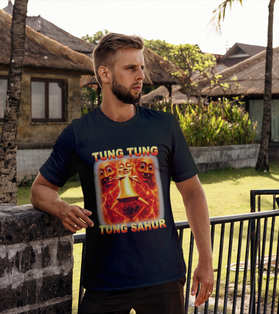 Tung Tung Tung Sahur Meme Brainrot Viral Image T-Shirt