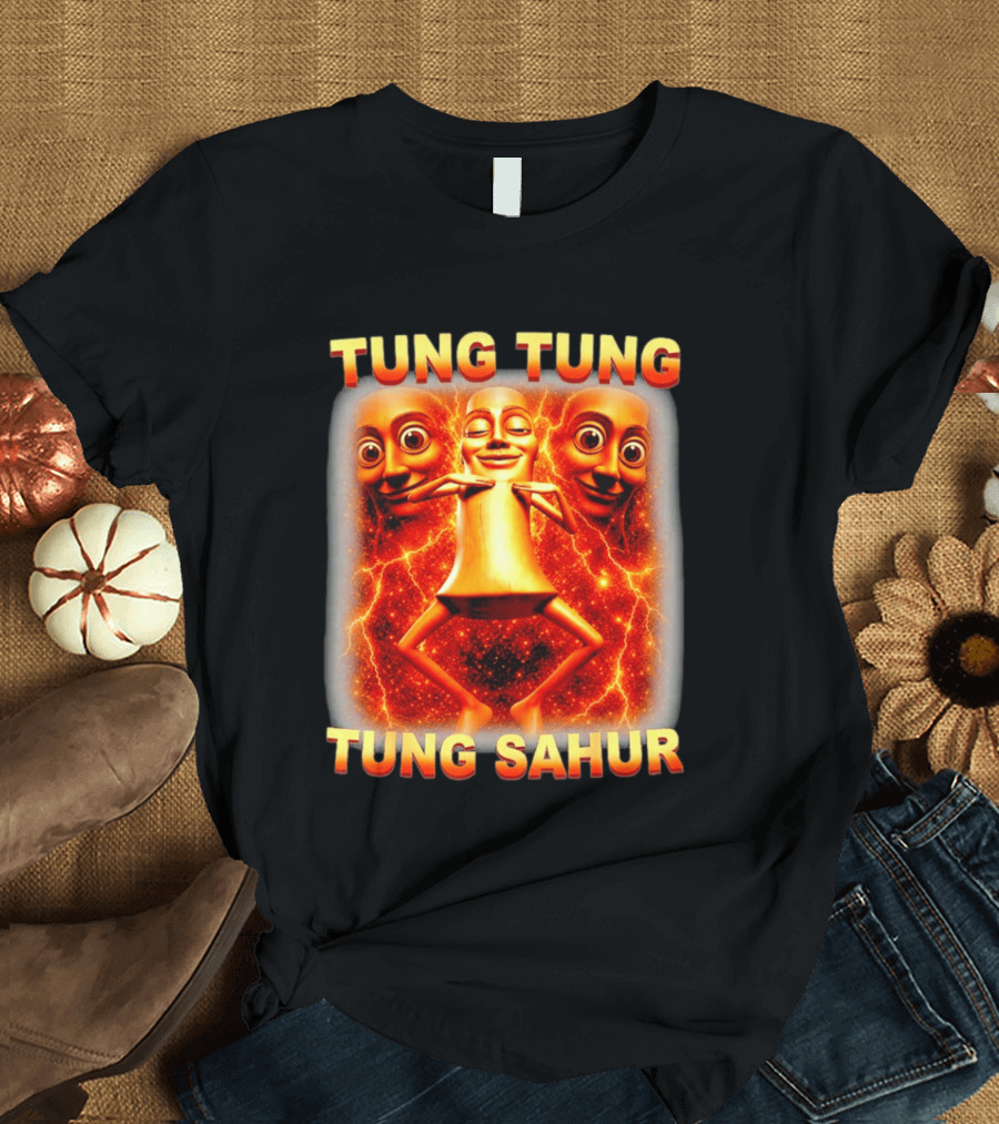 Tung Tung Tung Sahur Meme Brainrot Viral Image T-Shirt