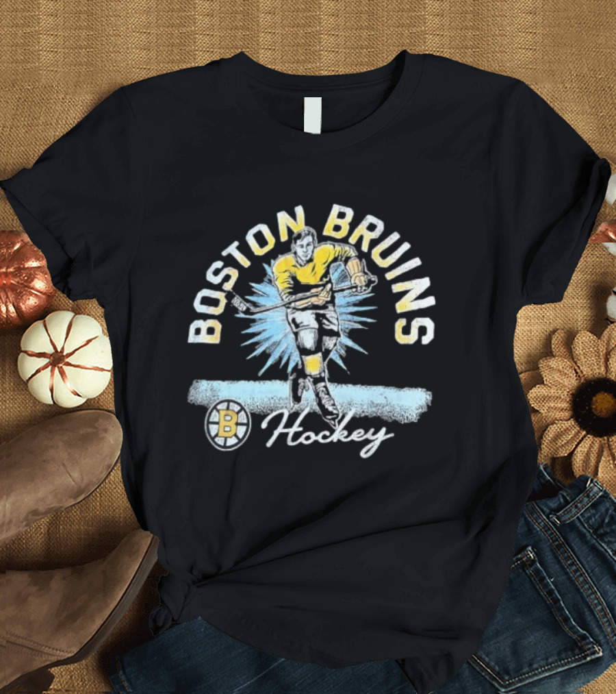 Boston Bruins Hockey NHL Vintage Retro Player Graphic T-Shirt
