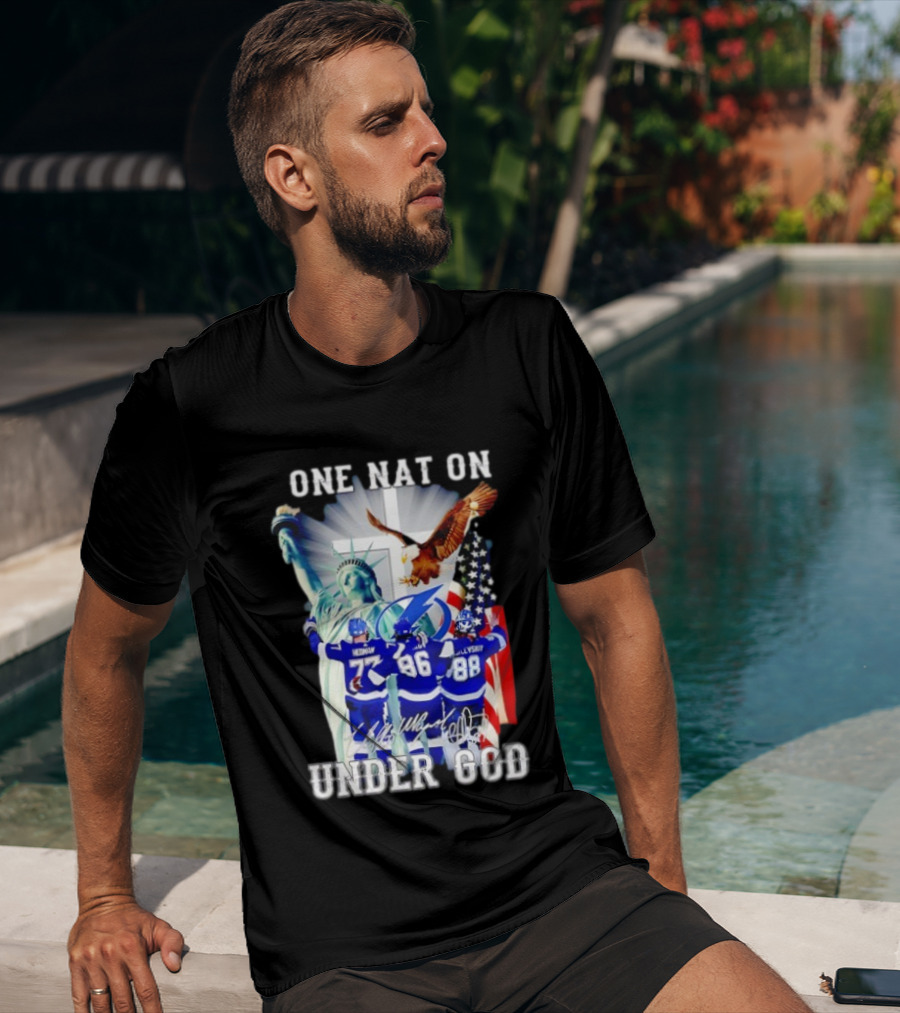 Tampa Bay Lightning Hockey Hedman 77 Point 86 Vasilevskiy 88 One Nation Under God T-Shirt