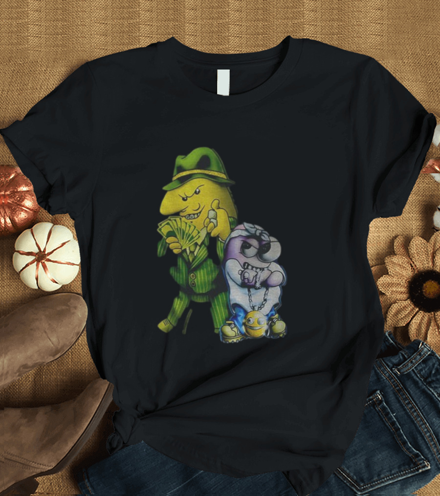 Pim And Charlie Cartoon Money And Chains Gangster Style T-Shirt