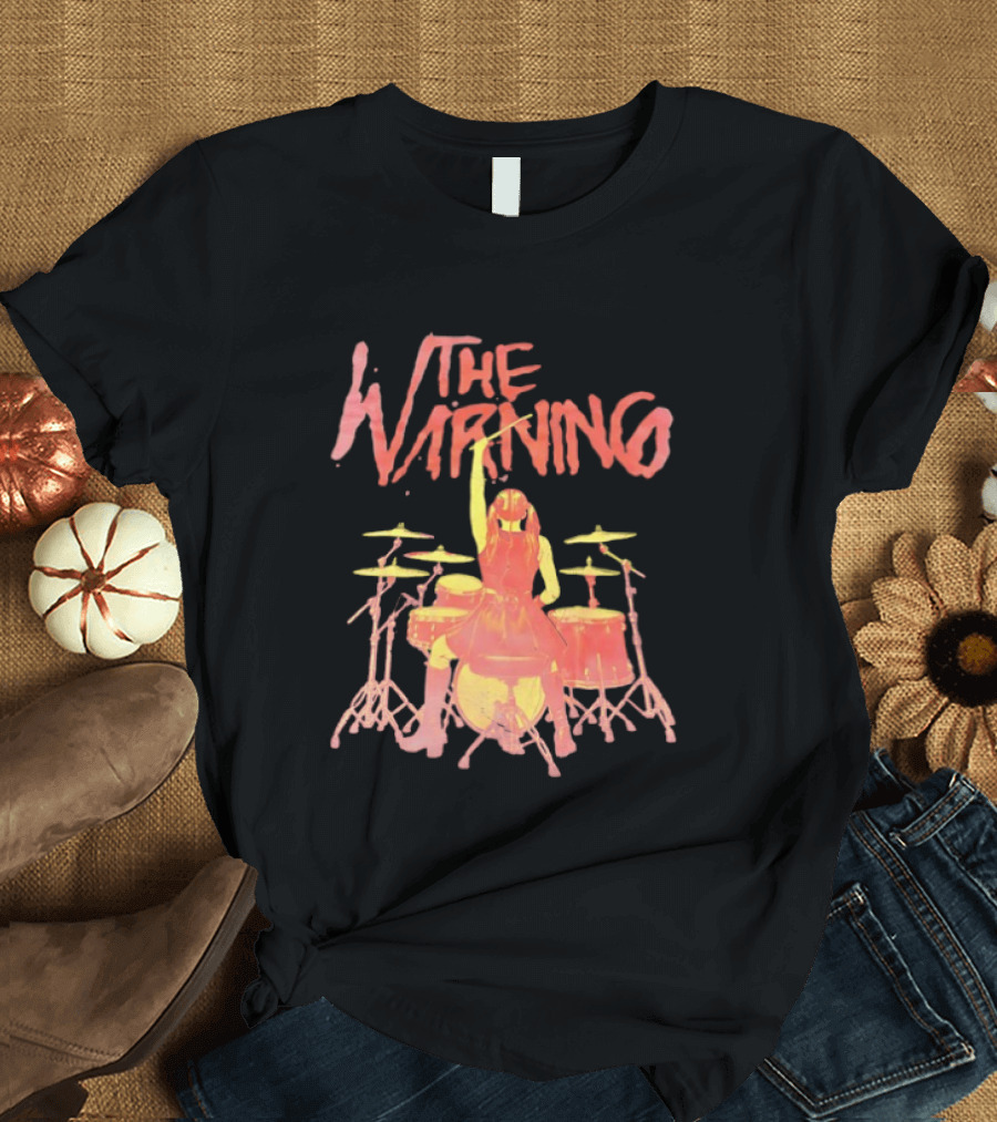The Warning Band Vintage Drummer Silhouette Music Fans T-Shirt