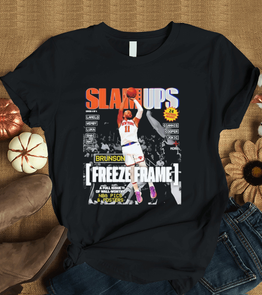 SLAM Ups Jalen Brunson Freeze Frame New York Knicks NBA Inside T-Shirt