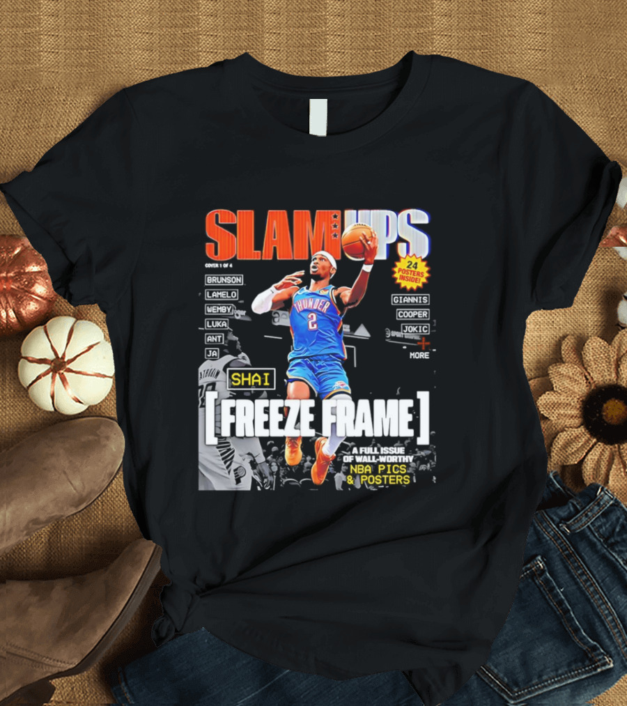 SLAM Ups Shai Gilgeous Alexander Freeze Frame Thunder NBA Picks S T-Shirt