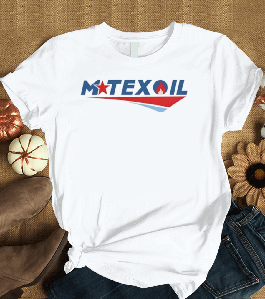 Mtex Oil Red Star Blue Triangle Oil Drop Symbol T-Shirt
