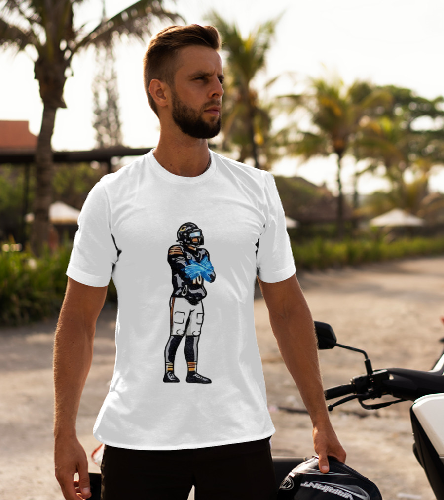 Caleb Williams Iceman #18 Ice Gloves Football Player Crossing Arms Black And Orange Jersey T-Shirt