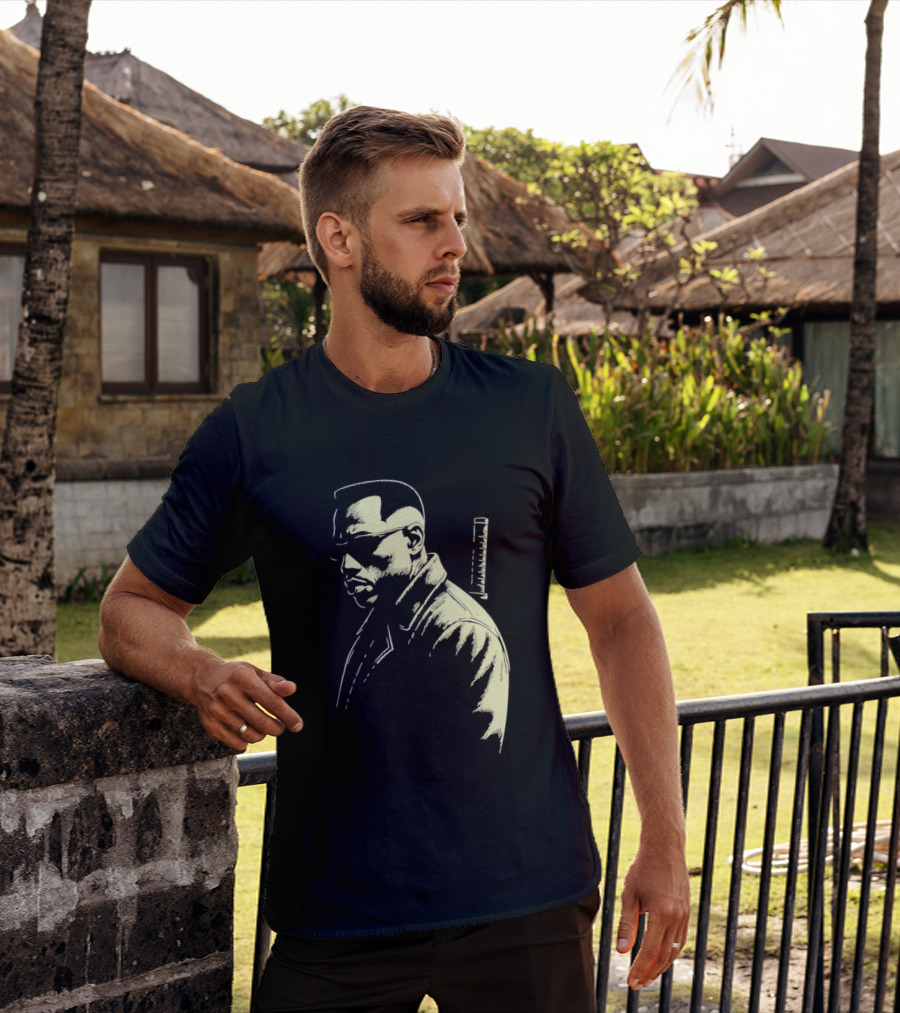 Blade Wesley Snipes Vampire Hunter Classic Samurai Sword T-Shirt