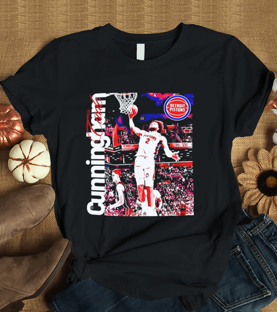 Cade Cunningham Dunking Detroit Pistons Basketball T-Shirt