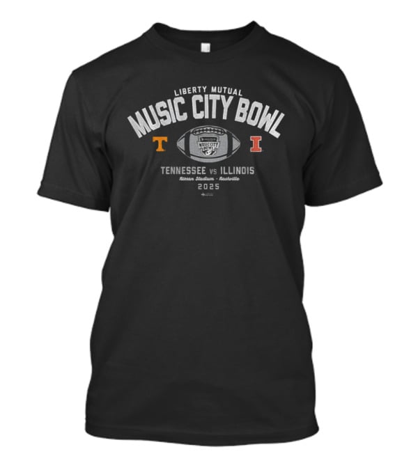 Liberty Mutual Music City Bowl Tennessee Vs Illinois Nissan Stadium Nashville 2025 T-Shirt